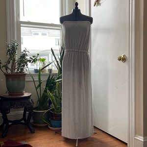 J Crew gray tube maxi dress with pockets  EUC
